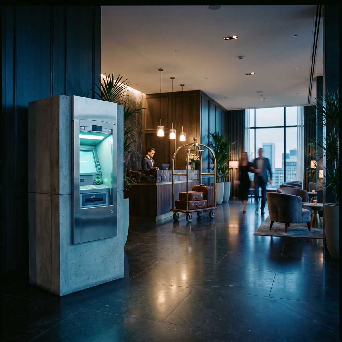 An ACFN ATM installed in a hotel lobby